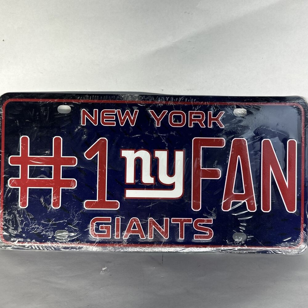 New York Giants #1 Fan Metal Embossed License Plate